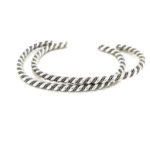 Silver Twisted Hoop Cuffs